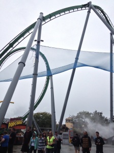 The Hulk roller coaster at Universal - with 7 inversions. Yes, I rode this.